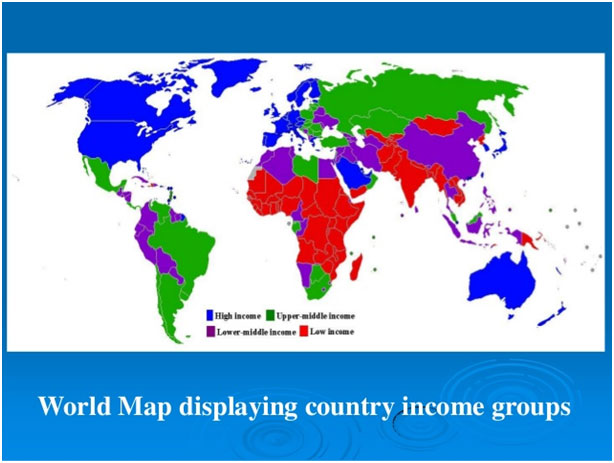 world map displaying country income groups